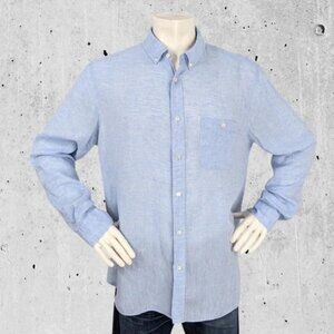 Guide Boat Company Shirt Size XL Blue Linen